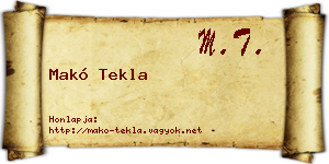 Makó Tekla névjegykártya